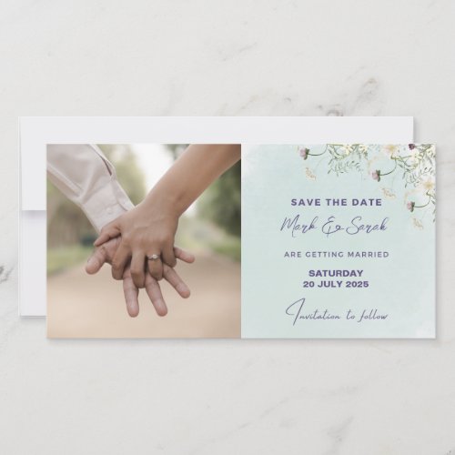 Save the Date Card with Photo and Scripture