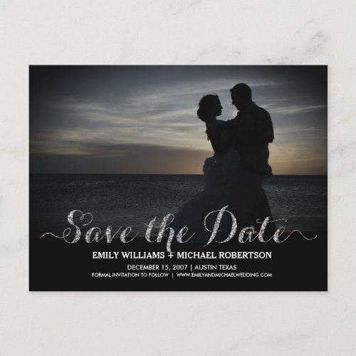 Save the date card with romantic couple