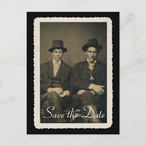 Save the Date card with vintage portrait