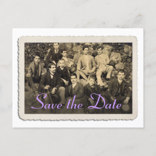 Save the Date card with vintage portrait.