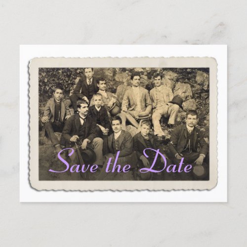 Save the Date card with vintage portrait
