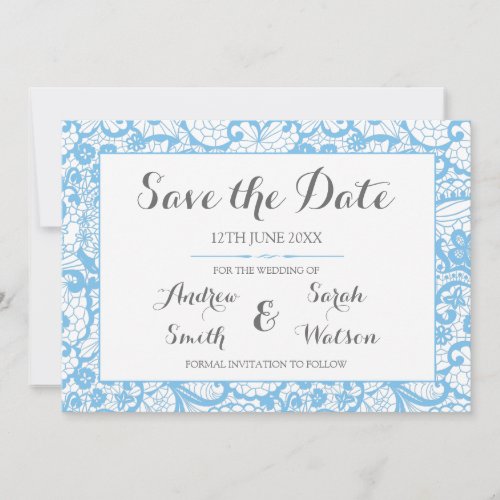 Save the Date cards  Blue Lace Design