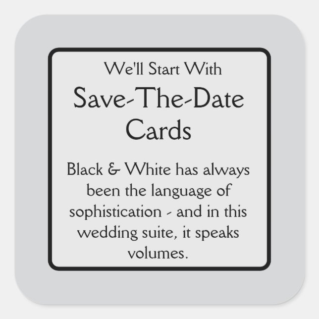 Save the Date Cards Square Sticker (Front)