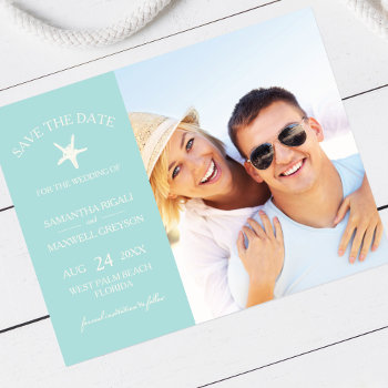 Save The Date Cards  Starfish Beach Wedding by VGInvites at Zazzle