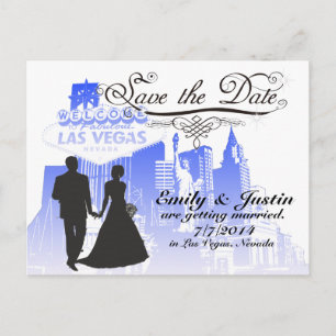 SAVE THE DATE CARDS WITH VIEW OF LAS VEGAS, NEVADA