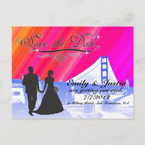 SAVE THE DATE CARDS WITH VIEW OF SAN FRANCISCO