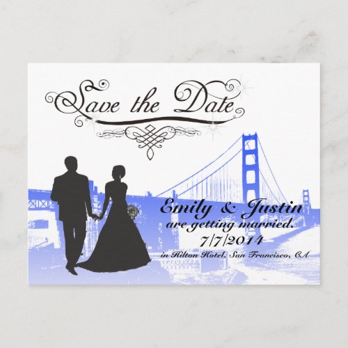 SAVE THE DATE CARDS WITH VIEW OF SAN FRANCISCO