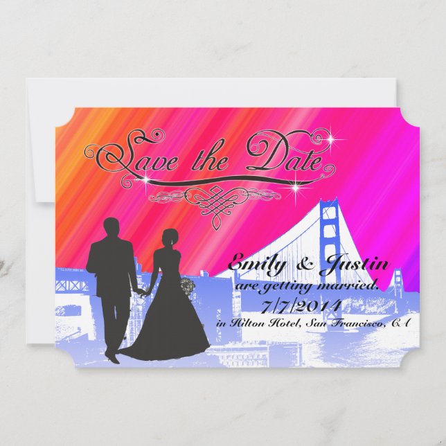 SAVE THE DATE CARDS WITH VIEW OF SAN FRANCISCO (Front)