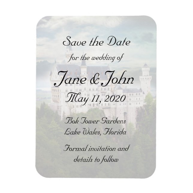Save the Date, Castle Themed Wedding Magnet (Vertical)
