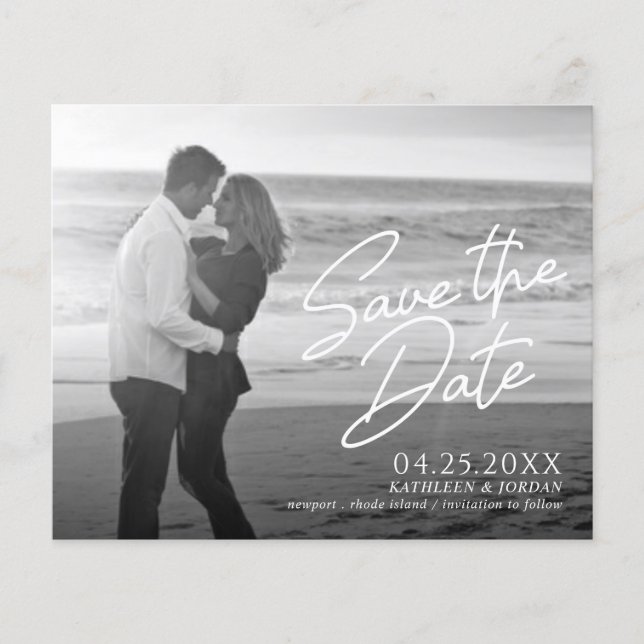 Save the Date Casual Script Budget Wedding (Front)