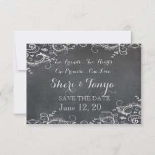 SAVE THE DATE Chalkboard Gay Wedding Announcement