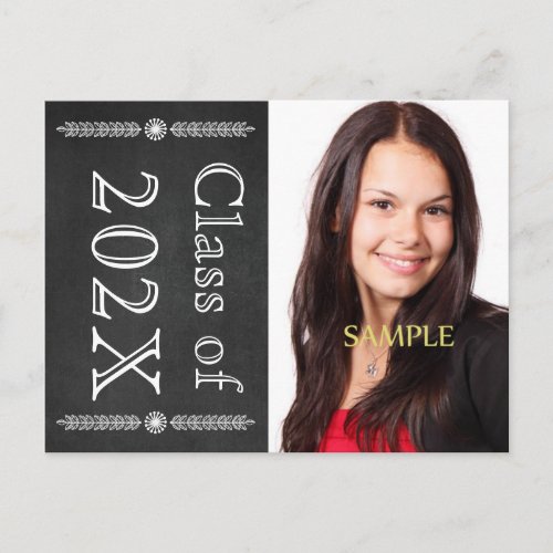 Save the Date Chalkboard Graduation Announcement Postcard