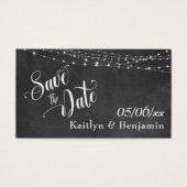 Save the Date Chalkboard Lights Wedding Details (Front)