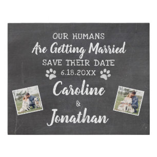 Save the Date Chalkboard Sign Prop For Dog Owners