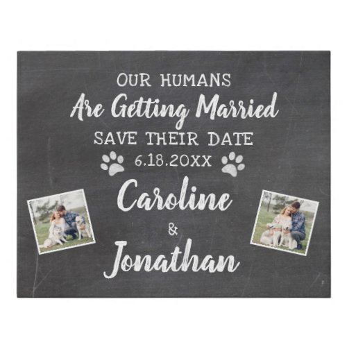 Save the Date Chalkboard Sign Prop For Dog Owners