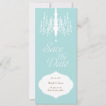 Save The Date Chandelier Vertical Card by charmingink at Zazzle