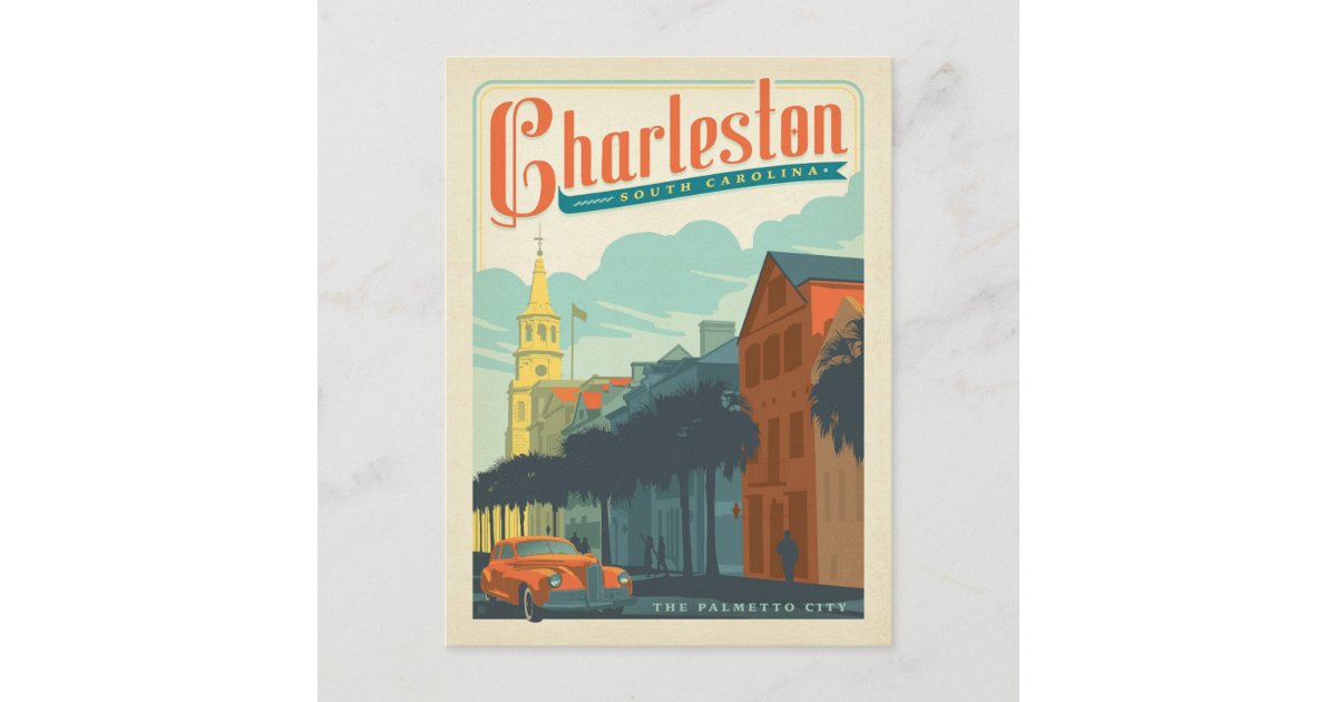 Save The Date Charleston Sc The Palmetto City Announcement Postcard Zazzle Com