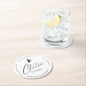 Save the Date Cheer! Free Drinks & A Wedding Round Paper Coaster (Insitu)