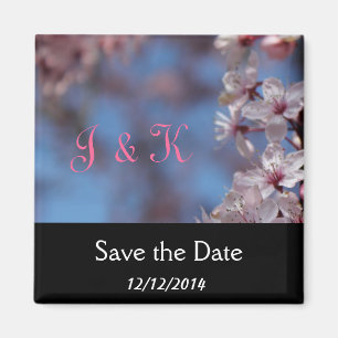 save the date, cherry blossom magnet