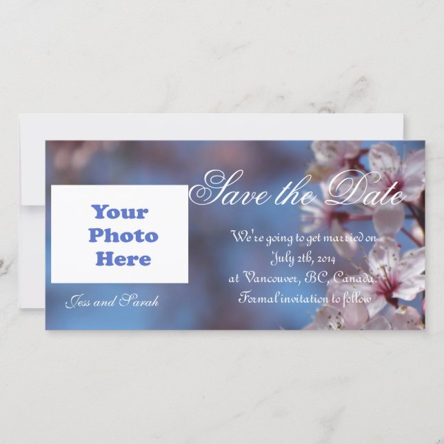 save the date, cherry blossom save the date (Front)