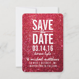 Save the Date Cherry Glitter Fab
