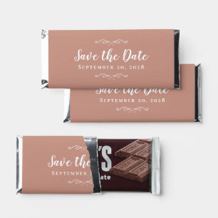 Save The Date Chic Wedding Engagement Blush Pink Hershey Bar Favors