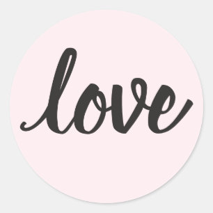 Save the Date Chic Wedding Modern Love Pink Black Classic Round Sticker