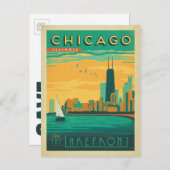 Save the Date | Chicago, IL - Enjoy the Lakefront Announcement Postcard (Front/Back)