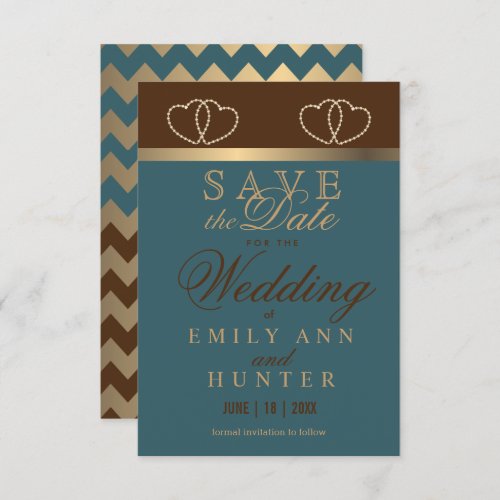 Save the Date Chocolate and Dark Teal