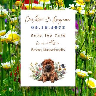 Save the Date Chow Dog Wedding Announcement