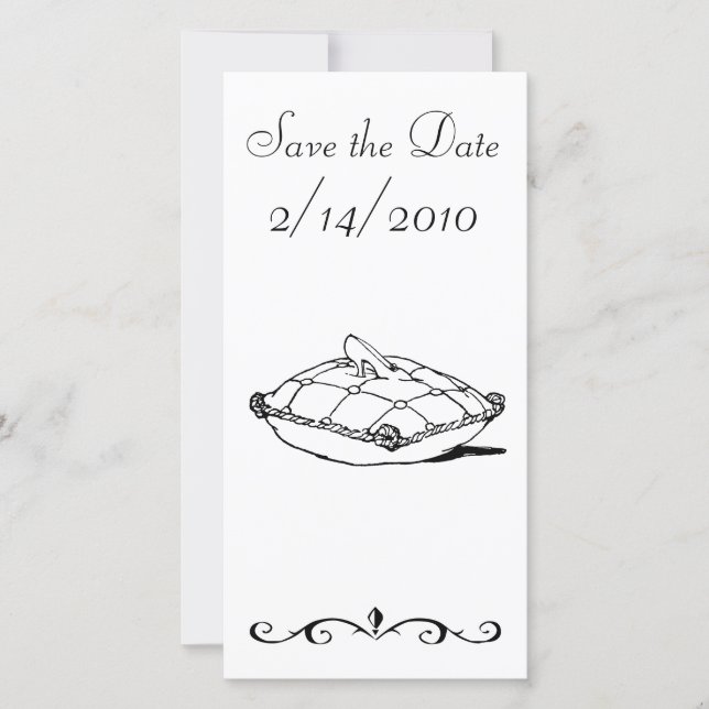 Save the Date Cinderella Slipper Fairytale Art (Front)