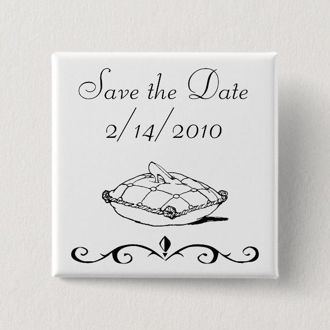 Save the Date Cinderella Slipper Fairytale Art Button (Front)