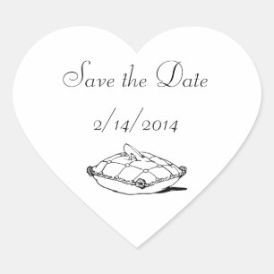 Save the Date Cinderella Slipper Heart Stickers