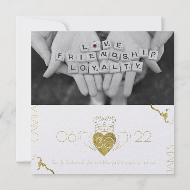 Save the Date Claddagh Gold (Back)