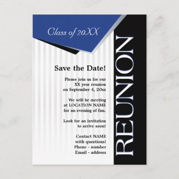Save The Date Class Reunion Announcement Postcard by lovescolor at Zazzle