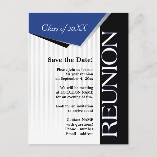 Save the Date Class reunion Announcement Postcard