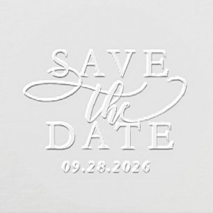 Save the date classic elegant custom wedding embosser
