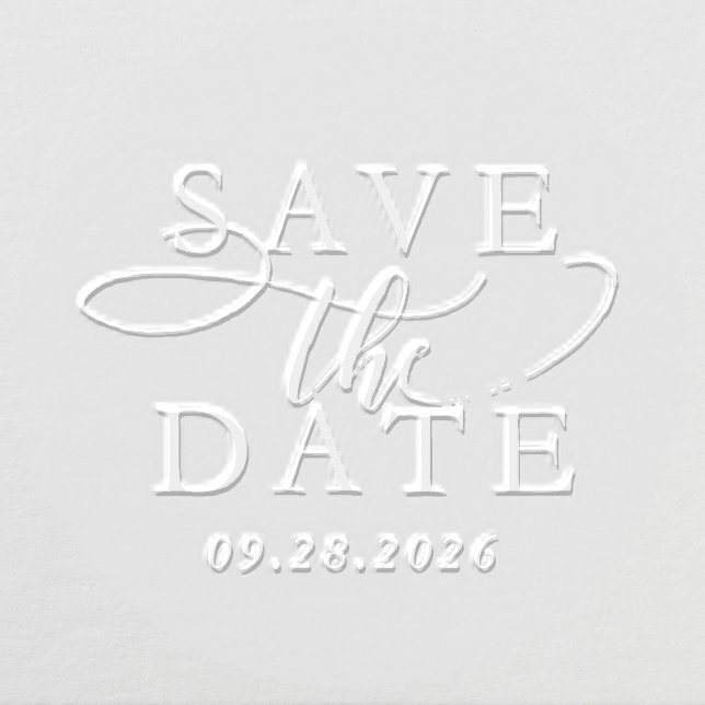 Save the date classic elegant custom wedding embosser (Design)