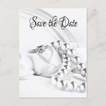 Save The Date Classic Engagement Ring Postcard by Meg_Stewart at Zazzle