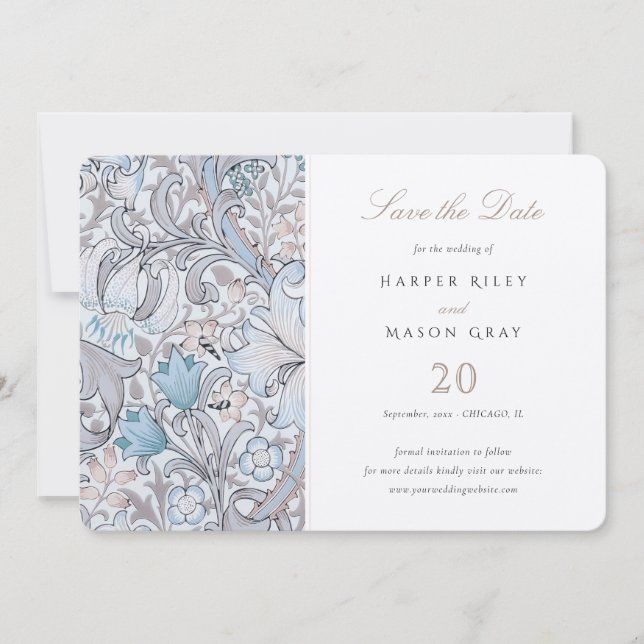 Save The Date Classic Golden Lily Pastel Wedding Invitation (Front)