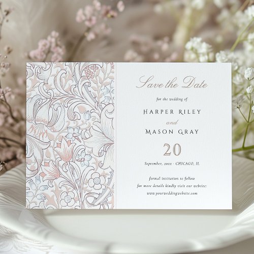 Save The Date Classic Golden Lily Pastel Wedding Invitation