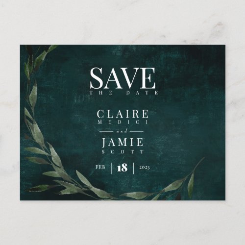 Save The Date Classic Green Holiday Postcard