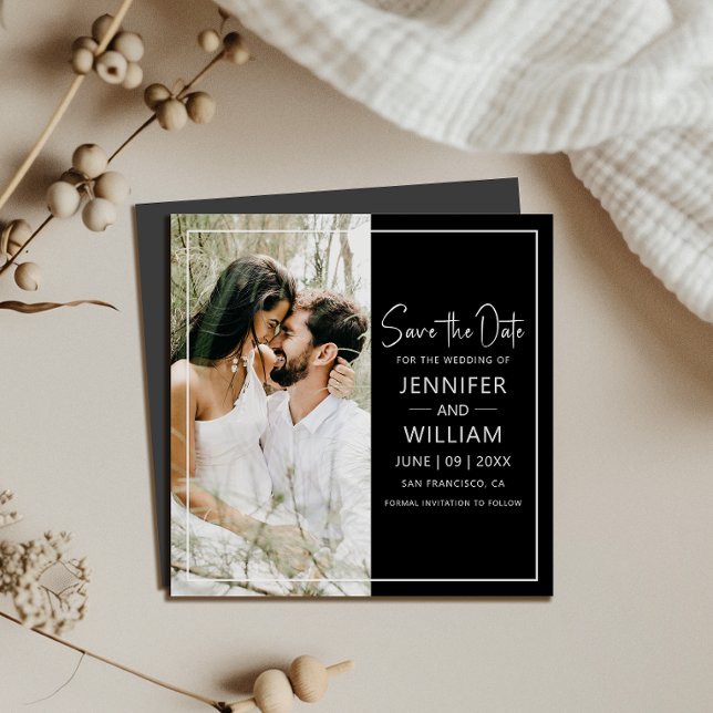 Save the Date Classic Photo Wedding Magnetic (Make your wedding unforgettable with a Save the Date magnet—stylish, practical, and easy to display!)