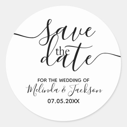 Save the Date Classic Round Sticker