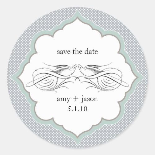 save the date classic round sticker