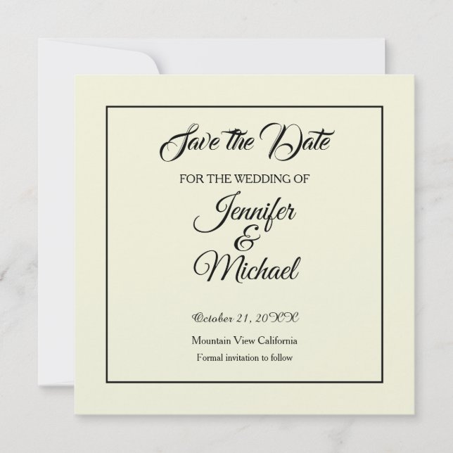 Save the Date Classical Beige (Front)