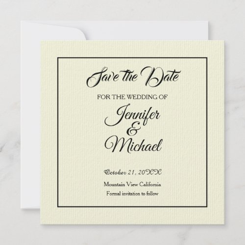 Save the Date Classical Beige