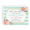 Save The Date | Classy Mint Green Stripes Floral