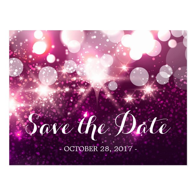 Save The Date Classy Pink Glamour Glitter Sparkles Postcard