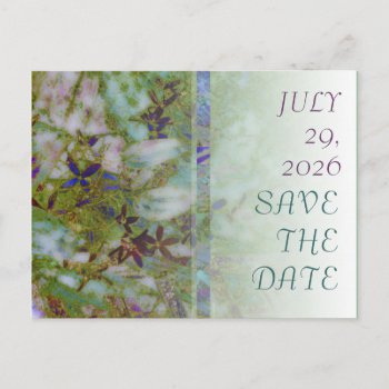Save The Date Cloisonne Garden Wedding Postcards by profilesincolor at Zazzle